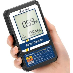 Home Radon Detector for Basement, Portable Radon Meter, Long and Short Term Monitor, Battery-Powered, Easy-to-Use, USA Version, pCi/L (Classic Version)