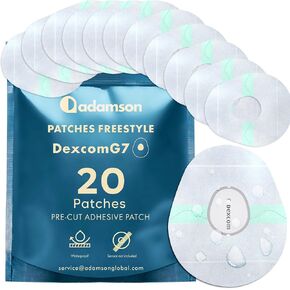 Dexcom G7 Over Patches Waterproof – 20 x G7 Dexcom Over Patch, Stelo Overpatch, Transparent, Long-Lasting, No Glue on Center, Non-Irritating, Easy to Apply/Remove, Ideal for Sports, Swimming and Daily