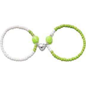 XAM Magnetic Couple Bracelet Basketball Tennis Rice Bead Braided Sports Adjustable BFF Bracelet