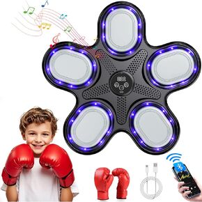 2025 New Music Boxing Machine for Kids with Boxing Gloves,14.6" Smart Bluetooth Music Punching Machine,Music Punch Boxing Machine Wall Mounted,Boxing Music Workout Machine for Home, Indoor