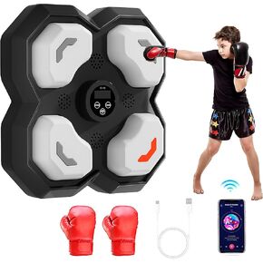 New Type of Wall-Mounted Smart Bluetooth Music Boxing Trainer, Music Boxing Machine with Boxing Gloves, Electronic Boxing Target, Home Fitness Equipment, Suitable for Indoors and Gyms