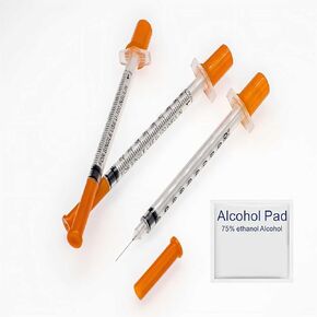 12 Pack 1ml Syringe with 30Ga 1/2in Needle for Laboratory Use, Individually Sealed Packaged