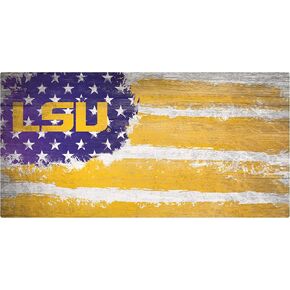 Fan Creations NCAA LSU Tigers Unisex LSU Flag 6x12 Sign, Team, 6 x 12