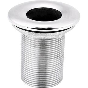 1Pack Stainless Steel 316 Straight Thru Hull Fitting Drain Thread Hose Barb Scupper Hose with Nut，Marine Bilge Pump Drain Vent Aerator Hose Yacht Water Outlet Port