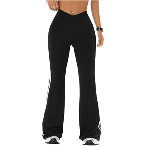 SHENHE Girl's Flare Leggings Bell Bottom Bootcut Crossover Yoga Pants Side Stripe Leggings