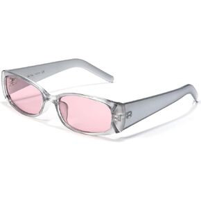 Veda Tinda Vision Rectangle Sunglasses for Women Mens 90s Y2k Cool Retro Vintage Warp Around Sport Sun Glasses UV Protection