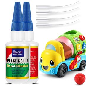Super Glue for Plastic, 2 Pack Instant Drying Plastic Glue, Clear Lego Glue for Bonding Toys, Plastic Glue Heavy Duty Ideal for Crafts, DIY, Plastic Repair, 3D Printing, Model, Jewelry Repair