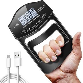 396lbs / 180kg Grip Strength Tester Trainer - Dynamometer Handgrip Measurer Meter with LCD Display, Handheld Strengthener Exerciser for Sports, School, and Home Use (396Lbs / 180Kgs)