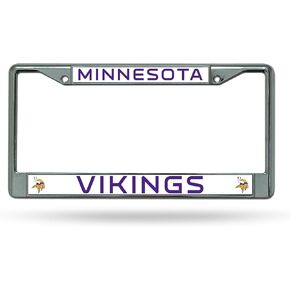 Rico Industries NFL Minnesota Vikings Standard Chrome License Plate Frame , 6 x 12.25-inches