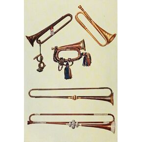 Posterazzi Musical Instruments 1921 Cavalry Bugles & Trumpets Poster Print by William Gibb, (18 x 24)