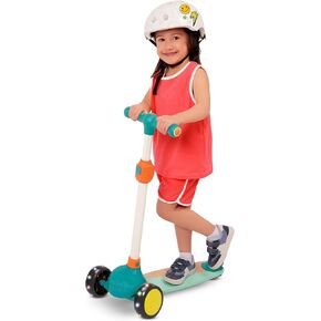 B. toys – Wood Kids Scooter – Adjustable Height & Light-Up Wheels – 3-Wheel Scooter – Solid Wooden Deck – 3 Years + – Scooter Fun