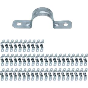 1 Inch Pipe CLamps, Metal U Brackets, 2 Holes Conduit Straps, Rigid Pipe Straps, Secure Mounting for EMT Conduits, Rust Resistant Straps, Zinc-Plated for Reliable Installation(50PCS)