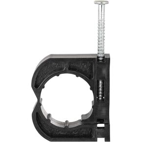 (Pack of 50) EFIELD 1/2-inch Full Clamp S-Snail J-Hook with Nail For 1/2" PEX Pipe Support, Black Color (50, 1/2-inch)