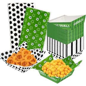 200Pcs Paper Food Tray Soccer Nacho Trays Disposable Serving Trays with Grease Resistant Liner Papers Waxed Deli Paper Sheets for Soccer Party Decorations Sports Themed Birthday Party Supplies
