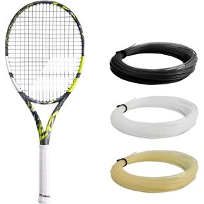 Babolat Pure Aero Team Tennis Racquet - Strung with 16g White Syn Gut at Mid-Range Tension (4 1/4" Grip)