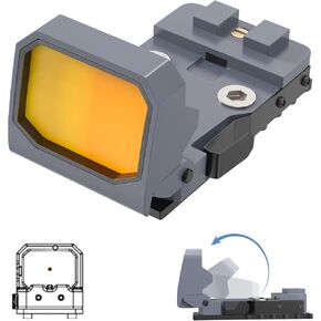 Mini Folding 3 MOA Red Dot Sight Flip Up Reflex Sight for Glock MOS, Pistol Handgun RMR, Picatinny Rail