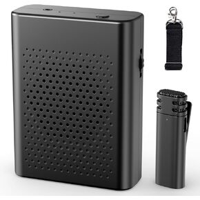 Wireless Voice Amplifier with Wireless Lavalier Lapel Microphone, PA System, Portable Speaker and Cordless Omnidirectional Mic for Teacher, Streaming, Classroom, Speech, Meeting, Yoga, Outdoors