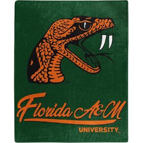 Northwest NCAA Florida A&M Rattlers Unisex-Adult Raschel Throw Blanket, 50" x 60", Signature