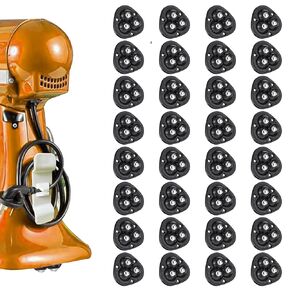 Self Adhesive Mini Caster Wheels, Appliance Wheels Swivel Stainless Paste Universal Wheel, 360 Degree Rotation Sticky Pulley for Kitchen Appliances, Bins and Box(32pcs, Triple, Black)
