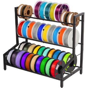 3D Printer Filament Storage Rack, Sturdy Filament Spool Holder Rack, Heavy Duty 3-Tier Metal Shelf for PLA/ABS/TPU/Nylon, 3D Printing Organizer for 3D Printer Workstation, Office Workshop