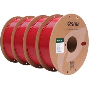 eSUN PLA Filament 1.75mm, High Toughness 3D Printer Filament Upgraded PLA Filament, Dimensional Accuracy +/- 0.03mm, 1KG per Spool, 4 Spools 3D Printing Filament for 3D Printers, Fire Engine Red