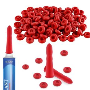 Caulk Cap, Universal Caulk Saver Cap for Seal Caulking Tubes, Caulk Saver Cover Sealer for Sealing and Preserving,Caulk,Silicone,Red (100)
