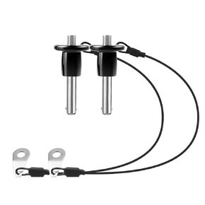2 Pack 304 Stainless Steel Quick Release Pin 0.24 Inch Diameter Ball Locking Pin with Push Button Round Handle Lanyard Usable Length 0.59" (6mm x 15mm)