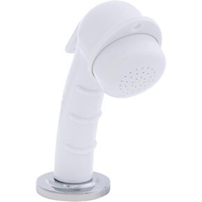 Ambassador Marine Deck-Mount Sprayer- Small Arctic White Sprayer, 10' White Rubber Hose, Low Profile Holder - 134-0021-AW-W