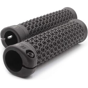 GD Grip Division MTB Lock On Grips, Lightweight Non-Slip Mountain Bike Handlebar Grips with Reinforced Nylon Clamp, Black
