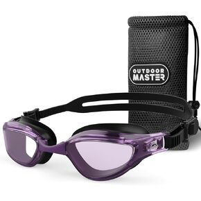 OutdoorMaster Goby Swim Goggles, Anti-fog Swimming Goggles No Leaking UV Protetion Adults Men Women Youth, Plum