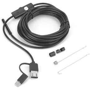 Y102 USB Endosecope 3 in 1 Endoscope 5.5mm Lens 6LED 5M Cable IP67 Waterproof Borescope Inspection Camera