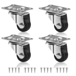 0.7-Inch Mini Furniture Casters, Low Profile Swivel Wheels, 4-Pack, Total Capacity 70 lbs, Perfect for Small Projects, Nightstands, Side Tables (No Brakes)