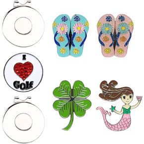 Eshan Golf Ball Markers Magnetic Hat Clips Set Golf Bag Accessories Gift for Men Women Golfer (Crystal Lady)