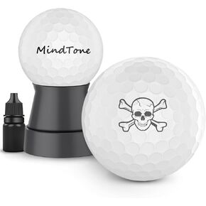 Golf Ball Stamper with Refillable Permanent Ink - Golf Ball Stamp Marker to Identify Golf Balls - Golfing Accessories Reusable Golf Ball Marking Tool Great Gifts for Men and Women Golfers