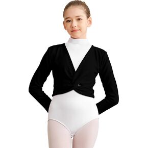 Girls Ballet Camisole Leotards for Dance Hollow Back, Shiny Front Hot Drill, Mesh Waist and Bow Back