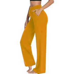 Womens Comfort Loose Fit Wide Leg Pajama Athletic Lightweight Yoga Running Sweatpants with Pockets and Drawstrings