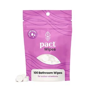 PACT Bathroom Wipes (100-Pack) | Compressed Toilet Wipes for Camping, Backpacking, Backcountry