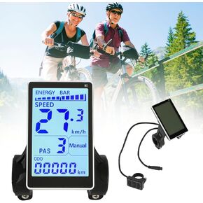 Electric Scooter LCD Display Meter Speedometer ABS Electric Scooter Display Screen Control Panel with 6 Core Water Resistant Connector for 24V 36V 48V 60V