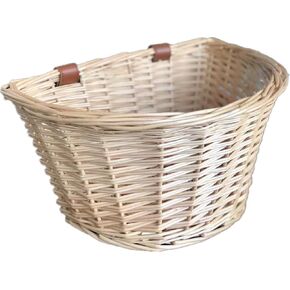 OYPEIP Handlebar Bike Basket, Front Handlebar Adult Craftsmanship Bicycle Storage Basket with Leather Bicycle Accessory