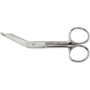 Bandage Scissors McKesson Lister 4-1/2 Inch Office Grade Stainless Steel NonSterile Finger Ring Handle Angled Blunt Tip/Blunt Tip, 43-2-226