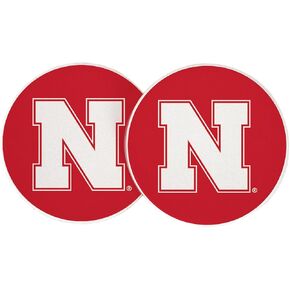 Desert Cactus University of Nebraska Car Coaster Huskers GBR NU Huskers Absorbent Sandstone Car Cup Coasters Set of 2 (Design A)