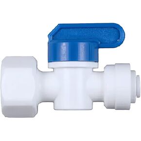 EZRODI Plastic Push-to-Connect to 1/2 Inch Female Valve Fitting (1/4-in OD PTC x 1/2-in MIP, Straight Valve)