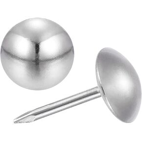 uxcell Upholstery Tacks Nail Pins Furniture, 36Pcs 9.5x17mm Thumb Tack Pins Assortment Kit Carbon Steel for Home Sofa DIY Decorative Nail Heads Nails, Silver Tone