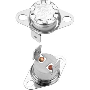 uxcell KSD301 Thermostat 140°C/284°F 10A Normally Closed N.C Adjust Snap Disc Temperature Switch for Microwaves,Oven,Coffee Maker 2 Pcs,Ceramic Material