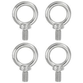PATIKIL Lifting Eye Bolts UNC1/2-13, 4 Pcs 304 Stainless Steel Marine Grade Machinery Shoulder Lifting Ring Threaded Eyebolt for Hanging Tie Down Strap, Silver