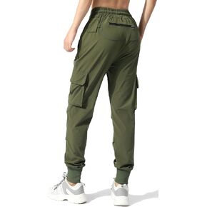 EXEKE Women's Lightweight Hiking Pants Quick Dry Tapered Cargo Joggers Stretch Workout Lounge Pants with Zipper Pockets