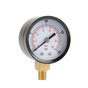 Pressure Gauge 0-200psi 0-14bar Industrial Pressure Gauges Dial Instrument Base Entry NPT 1/8" Air Compressor Accessories for Water Air Oil