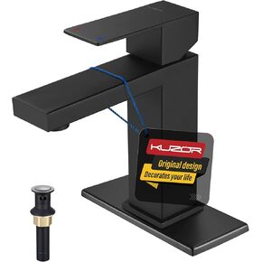 1PC 304 Stainless Steel Bathroom Faucets 5-Minute Installation, Single Hole Bathroom Sink Faucet Easy to Handle - for Modern Bath/Vanity/RV - 6.69 Inch Height, 24.9 Oz Weight - Matte Black