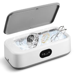 Ultrasonic Jewelry Cleaner,49KHZ Jewelry Cleaner with 3 Modes Timer,Portable Ultrasonic Cleaner for Glasses, Jewelry,304 Stainless Steel Tank with 22Oz 640ml