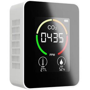 Shkalacar Co2 Detector Air Quality Monitor CO2 Temperature Humidity Sensor Digital Indoor Air Pollution Tester Monitor LCD Display with Backlit